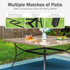 PHI VILLA 9 pcs Patio Dining Set, Heavy Duty Extra Large Square Metal Table - Image 6