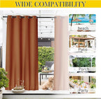 NICETOWN 2 Panels Outdoor Curtains Waterproof Fixed Grommet/Back Tab on Top & - Image 7