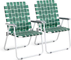 VINGLI Patio Lawn Webbed Folding Chairs Outdoor Beach Portable Camping Chair by VINGLI