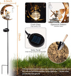 LICKLIP Moon & Fairy Garden Solar Stake Light Outdoor, Crackle Glass Globe - Image 5