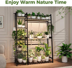 Bamworld Plant Shelf Indoor 55" Tall Bamboo Plant Shelves 5 Tier Hanging Plant - Image 6