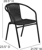 EMMA + OLIVER Set of 4 Modern Rattan Indoor/Outdoor Stack Chairs, Stacking - Image 2