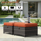 Joyside Outdoor Ottoman Set of 2, Patio Large Ottoman Foot Rest - Image 5