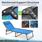 Folding Chaise Lounge Chair 2 Pack - 400lb Capacity - Image 7