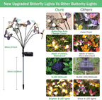 Solar Garden Butterfly Lights, 4 Pack 32 LED Solar Swaying Lights, Swaying in - Image 3