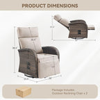 Zero Gravity Patio Swivel Rocking Recliner Chairs Set of 2 - Image 2