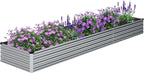 2PCS Galvanized Raised Garden Bed Kit, Vegetable Boxes-Rectangle Metal Flower - Image 9