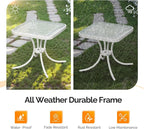 VINGLI Outdoor Side Table, 18in Patio Table Steel Frame Tempered Glass Top - Image 6