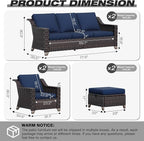 Joyside Wicker Patio Furniture Sets, 6 Pieces Upgraded Large Size Outdoor - Image 2