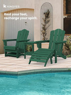 KINGYES Folding Adirondack Ottomans Set of 2 - Image 4