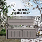 80 Gallon Outdoor Storage Bench Deck Box Waterproof Lockable, Outdoor Storage - Image 4