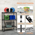 750 lbs 3 Tier Shelf Metal Storage Shelves Wire Rack Closet Organizers - Image 7