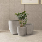 Kante 20", 13.4" Dia Round Concrete Planters, Outdoor Indoor Modern Decorative - Image 9