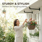 2 Pack Black Metal Pipe Plant Hanger Indoor - Image 5
