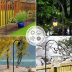 Ottsuls Bird Feeder Pole, 45 INCH Heavy Duty Shepherds Hooks - Image 3