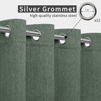 Easy-Going Linen Look Outdoor Curtains Waterproof Windproof Porch Curtains - Image 3