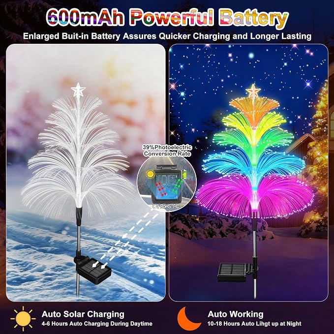 Solar Garden Lights Waterproof 3 Pack 7 Color Changing Outdoor Decorative - Image 4