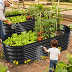 17" Tall Outdoor Garden Raised Garden Bed Kits, 5ft X 2ft Oval, 0.8MM Thick - Image 6