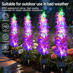 Solar Garden Lights, Solar Purple Delphinium Flowers Lights 4 Pack 80 LEDs - Image 5