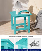 YEFU Outdoor Side Table for Patio: 16" HIPS Weather - Image 6
