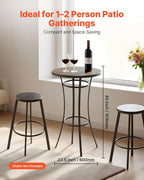 VEVOR Outdoor Round Bar Table, 23.7 in Counter Bar Height Bistro Table - Image 3