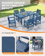 5 Pieces HDPE Patio Dining Set, Outdoor Table and Chairs - Image 8