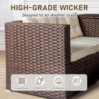VINGLI 4 Pieces Outdoor Sectional Wicker Patio Furniture Set, Patio Sectional - Image 7