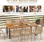 Tangkula 79" Acacia Wood Patio Dining Table - Image 6