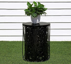 HFHOME Set of 3 Metal Outdoor Side Table, Nesting Round Coffee Table - Image 5