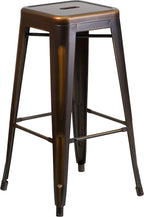 Flash Furniture Kai Commercial Grade 4 Pack 30" High Backless Distressed Copper - Image 8