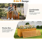 VINGLI Outdoor Wood Bench with Planter Boxes, 2-in-1 All-Weather Porch Bench - Image 7