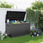 281 Gallon Outdoor Storage Box Waterproof, Large Resin Patio Deck Boxes - Image 4