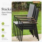 Sophia & William Outdoor Patio Dining Set 7 Pieces, 6 Aluminum Patio Dining - Image 2