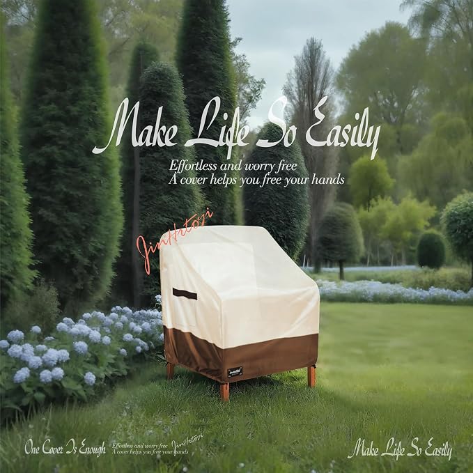 JinHrtoyi Outdoor Chair Covers 2 Pack, 30Wx34Dx38H inches Patio Chair Cover - Image 4