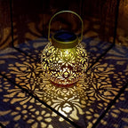 2 Pack Outdoor Solar Hanging Lantern Lights Metal LED Decorative Lamp - Image 8