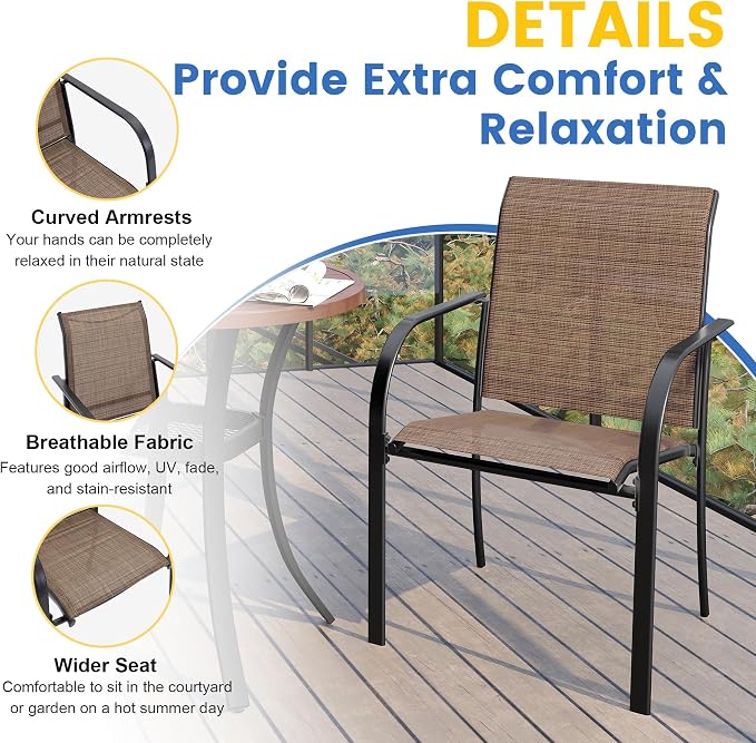 VICLLAX Patio Dining Set for 8, Outdoor Furniture Set Includes 53" Round Patio - Image 5