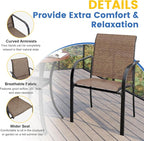 VICLLAX Patio Table and Chair Set of 4, All Weather Metal Round Outdoor Dining - Image 2