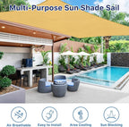 12'x16' Sun Shade Sail, UV Protection Outdoor Shade, Curved Tear Resistant - Image 6