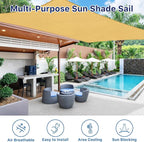 12'x12' Sun Shade Sail, UV Protection Outdoor Shade, Curved Tear Resistant - Image 6