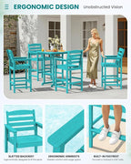 SERWALL 5 Pieces Adirondack Bar Chairs Set - Image 5
