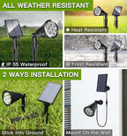 MEIHONG Solar Spot Light Outdoor, Waterproof LED Landscape Lights Dusk to Dawn - Image 3