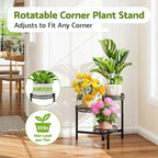 3 Tier Metal Plant Stand Indoor Outdoor, Corner Tall Plant Shelf - Image 2