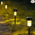 GIGALUMI Solar Pathway Lights, Stainless Steel IP44 Waterproof Auto On/Off by GIGALUMI