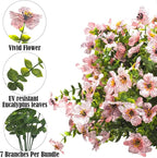 Artificial Fake Flowers for Outdoor Spring Decoration, 16 Bundles Faux Silk - Image 3