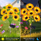 Solar Sunflower Lights Outdoor Flower Lights, 6 Pack 36 Sunflower Waterproof - Image 7