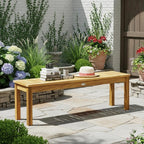 Tangkula 52 Inches Acacia Wood Outdoor Bench - Image 4