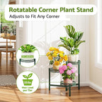 Plant Stand Indoor Outdoor, 3 Tier Corner Metal Flower Display Holder Shelf - Image 2
