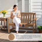 Ciokea 49" Heavy Duty Outdoor Bench Set of 2, HDPE Weatherproof Garden Bench - Image 5
