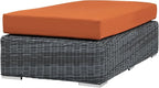 Modway Summon Wicker Rattan Outdoor Patio Sunbrella® Fabric Rectangle Ottoman - Image 5