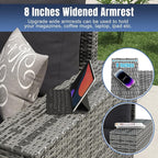Aoxun 6 Pieces Patio Furniture Set Wicker Rattan Outdoor Sectional Conversation - Image 3